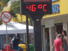 Na praça, 46ºC. No termômetro oficial, 36ºC