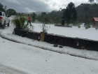 Chuva de granizo deixa município da Serra Catarinense coberto de gelo 