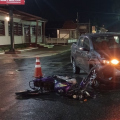Acidente entre carro e moto deixa motociclista ferido em Tubarão