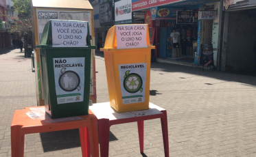 No Centro, até seis contêineres de lixo por dia