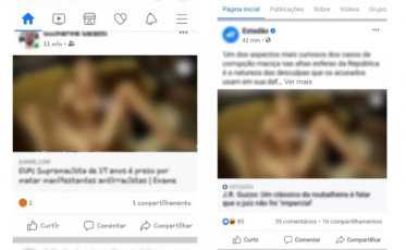 A pornografia invadindo postagens no Facebook