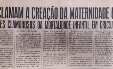 A mortalidade infantil e a falta da maternidade são assuntos no casarão