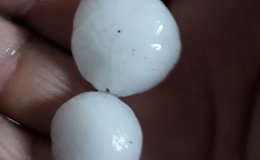 Pancada de granizo causa estragos no sul