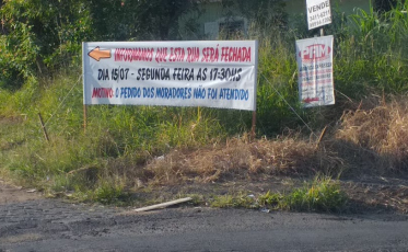 Moradores vão fechar a rua Rio Negrinho