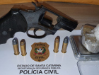 Polícia apreende arma e droga em Siderópolis 