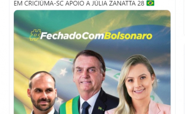 Em rede social, os Bolsonaro reforçam apoio a Júlia