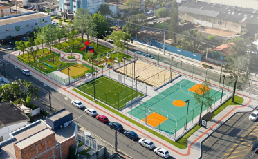 Praça da Cesaca ganha obra para ter quadras, playground e espaço pet em Criciúma