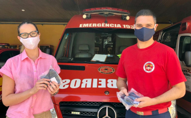 Corpo de Bombeiros de Criciúma recebe doação de máscaras