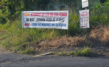 Primeiro dia de protesto na Rua Rio Negrinho