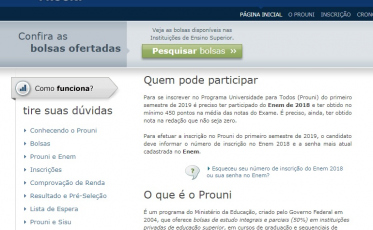 ProUni com 7,2 mil bolsas em Santa Catarina