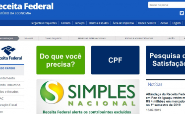 Receita Federal alerta sobre site falso