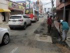 Rua Hercílio Luz em reparos