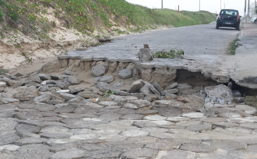 A Beira Mar em obras no Balneário Rincão