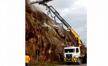 Primeira semana de obras na SC-390 (VÍDEO)