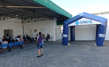 SAMAE disponibiliza tenda inflável e copos de água na Central de Triagem