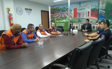 Defesa Civil de Criciúma recebe visita técnica do município de Senador Canedo