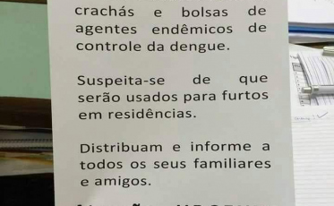 É falsa a informação sobre roubo de coletes da Vigilância Epidemiológica