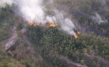 Combate a incêndio em mata de Urussanga continua nesta terça-feira