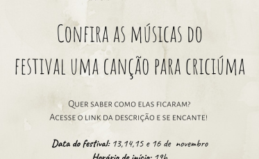 Divulgadas as 36 canções para Criciúma