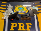 PRF prende casal com arma roubada e drogas na BR-101 em Araranguá