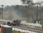 Morro da Fumaça: Piloto sai ileso de grave acidente no Sul Brasileiro de Arrancada de Caminhões