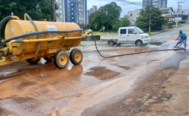 Após chuva, Içara faz contenções e limpezas