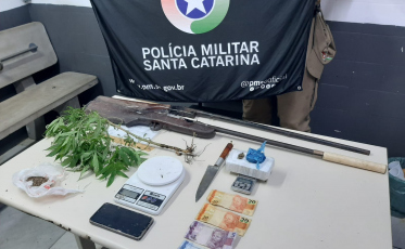 Nova Veneza: homem é preso por tráfico de drogas e posse de arma de fogo no Caravaggio