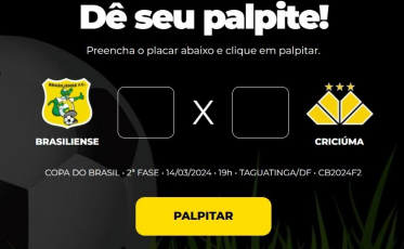 Bolão Bistek: faça o seu palpite para Brasiliense e Criciúma