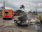Incêndio em veículo é contido por populares em Timbé do Sul