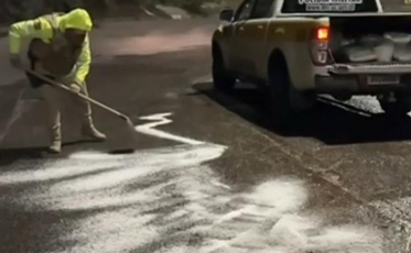 Polícia Militar Rodoviária alerta para os riscos de gelo na pista