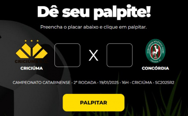 Bolão Bistek: Dê seu palpite para Criciúma x Concórdia