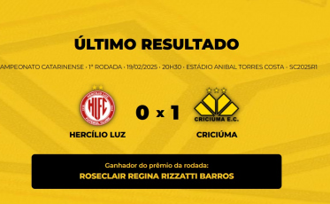 Veja o vencedor do Bolão Bistek para Hercílio Luz x Criciúma