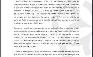 Identificada jovem baleada durante operação da Polícia Civil em Criciúma