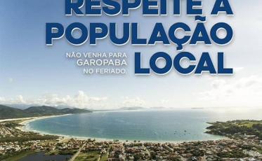 Prefeitura de Garopaba convida pessoas a não irem ao município no feriado