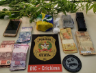 Adultos e adolescente são detidos por possível envolvimento com tráfico em Criciúma