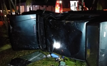 Capotamento é registrado na SC-445