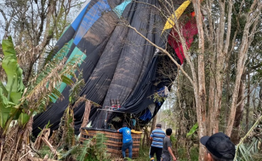 Balões fazem pouso forçado em Praia Grande: ex-BBB estava em um deles