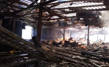 Fogo destrói estufa de fumo no Sul do estado