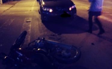 Colisão entre carro e moto deixa homem ferido em Urussanga