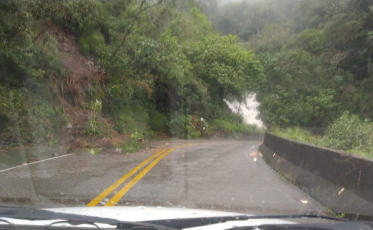 Queda de barreiras é registrada na Serra do Rio do Rastro