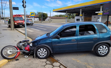 Acidente de trânsito deixa motociclista ferido em Morro da Fumaça 
