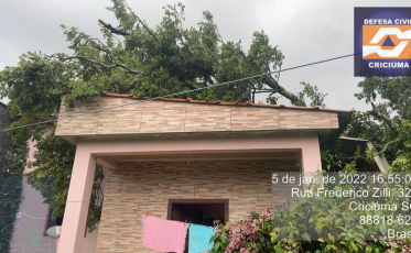 Criciúma registrou 56 milímetros de chuva em três horas