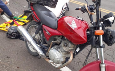 Adolescente cai de moto e fratura braço esquerdo em Urubici