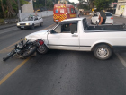 Motociclista fica ferido após colisão contra carro em Urussanga