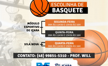 FME/Içara: Escolinhas de Basquete iniciam na próxima semana