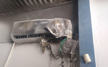 Incêndio atinge ar-condicionado em estabelecimento de Araranguá