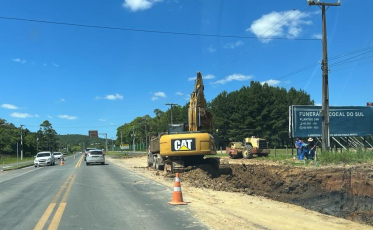 Obras na SC-108 exigem atenção dos motoristas
