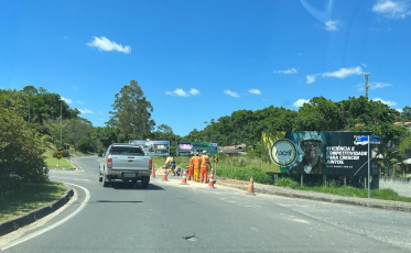 Obras na SC-108 exigem atenção dos motoristas