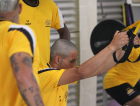 Manhã de treino na academia do CT