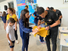 Jogadores do Criciúma participam de ação com estudantes do Marista (FOTOS)